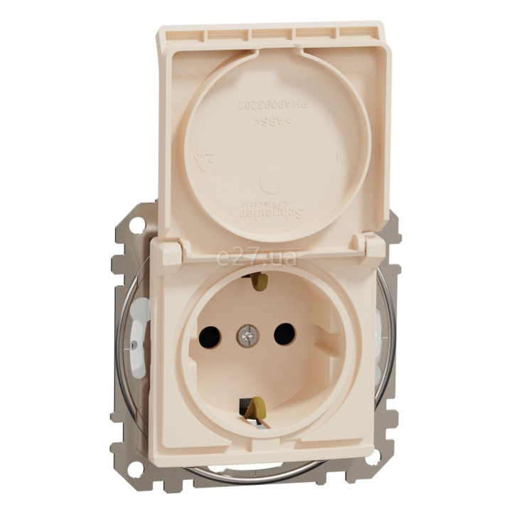 Розетка 220В Schneider Electric SDD212024 Sedna Design, бежевий, пластик, із заземленням, Schuko, ip44, із захисною кришкою, зі шторками, для врізного монтажу · Schneider Electric · schneider-electric-sdd212024