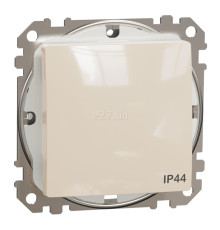 Вимикач 1-клавішний Schneider Electric SDD212101 Sedna Design, 10A, бежевий, пластик, ip44, 1 клавіша, без підсвітки та індикації, для врізного монтажу