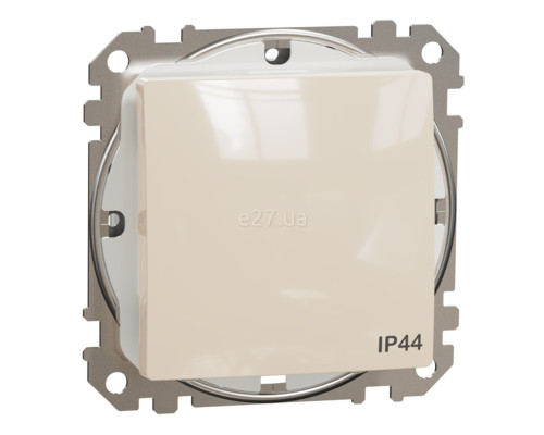 Вимикач 1-клавішний Schneider Electric SDD212101 Sedna Design, 10A, бежевий, пластик, ip44, 1 клавіша, без підсвітки та індикації, для врізного монтажу