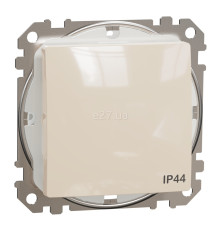Перемикач прохідний 1-клавішний Schneider Electric SDD212106 Sedna Design, бежевий, пластик, ip44, без підсвітки та індикації, для врізного монтажу