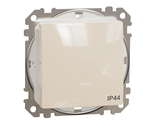 Перемикач прохідний 1-клавішний Schneider Electric SDD212106 Sedna Design, бежевий, пластик, ip44, без підсвітки та індикації, для врізного монтажу