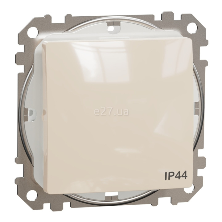 Перемикач прохідний 1-клавішний Schneider Electric SDD212106 Sedna Design, бежевий, пластик, ip44, без підсвітки та індикації, для врізного монтажу · Schneider Electric · schneider-electric-sdd212106
