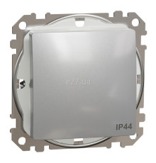 Вимикач 1-клавішний Schneider Electric SDD213101 Sedna Design, 10A, алюміній, пластик, ip44, 1 клавіша, без підсвітки та індикації, для врізного монтажу