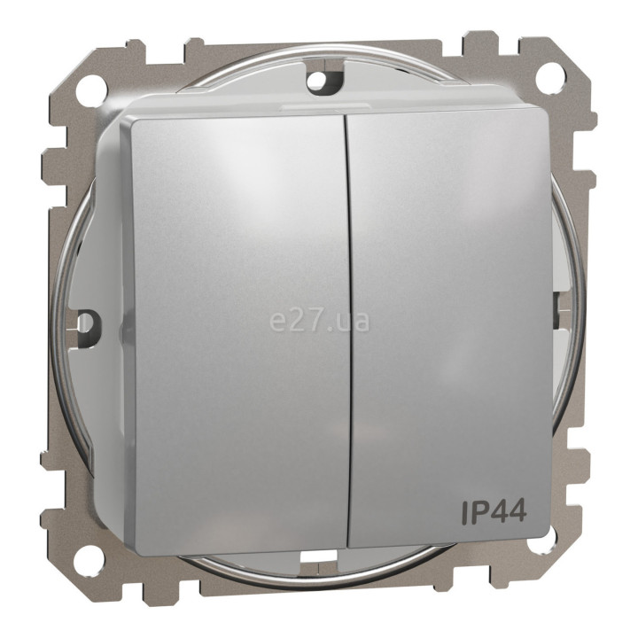 Вимикач 2-клавішний Schneider Electric SDD213105 Sedna Design, 10A, алюміній, пластик, ip44, 2 клавіші, без підсвітки та індикації, для врізного монтажу · Schneider Electric · schneider-electric-sdd213105