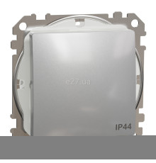 Перемикач прохідний 1-клавішний Schneider Electric SDD213106 Sedna Design, алюміній, пластик, ip44, без підсвітки та індикації, для врізного монтажу