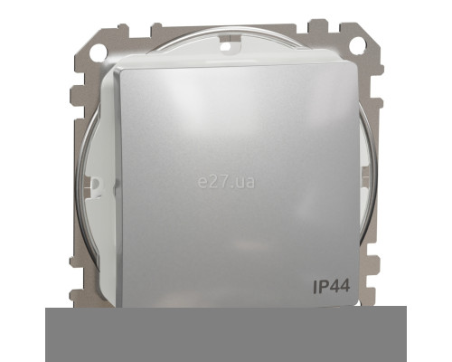 Перемикач прохідний 1-клавішний Schneider Electric SDD213106 Sedna Design, алюміній, пластик, ip44, без підсвітки та індикації, для врізного монтажу