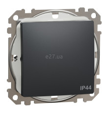 Вимикач 1-клавішний Schneider Electric SDD214101 Sedna Design, 10A, чорний, пластик, ip44, 1 клавіша, без підсвітки та індикації, для врізного монтажу