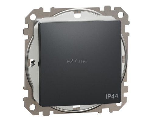 Вимикач 1-клавішний Schneider Electric SDD214101 Sedna Design, 10A, чорний, пластик, ip44, 1 клавіша, без підсвітки та індикації, для врізного монтажу