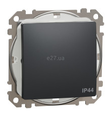 Перемикач прохідний 1-клавішний Schneider Electric SDD214106 Sedna Design, чорний, пластик, ip44, без підсвітки та індикації, для врізного монтажу