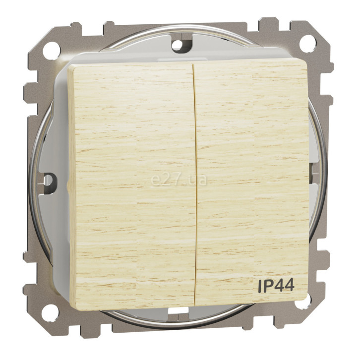 Вимикач 2-клавішний Schneider Electric SDD280105 Sedna Elements, 10A, береза, пластик, ip44, 2 клавіші, без підсвітки та індикації, для врізного монтажу · Schneider Electric · schneider-electric-sdd280105