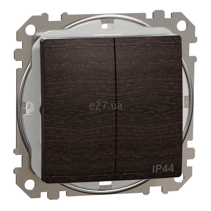 Вимикач 2-клавішний Schneider Electric SDD281105 Sedna Elements, 10A, венге, пластик, ip44, 2 клавіші, без підсвітки та індикації, для врізного монтажу · Schneider Electric · schneider-electric-sdd281105