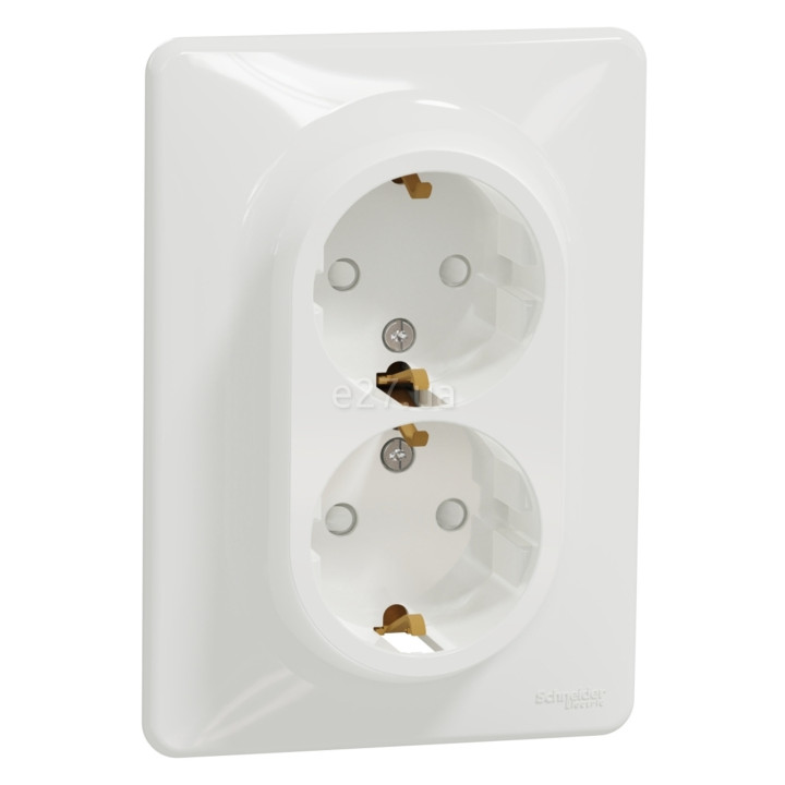 Розетка подвійна 220В Schneider Electric SDD311221 Sedna Design, білий, пластик, із заземленням, Schuko, без захисної кришки, зі шторками, для врізного монтажу · Schneider Electric · schneider-electric-sdd311221