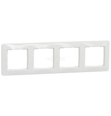 Рамка 4 поста Schneider Electric SDD311804 Sedna Design, білий, пластик