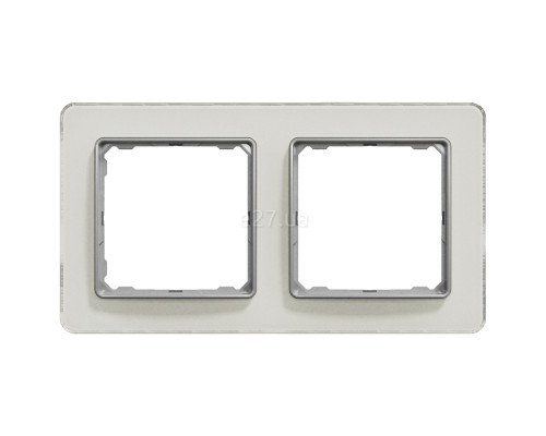 Рамка 2 поста Schneider Electric SDD360802 Sedna Elements, біле скло, пластик