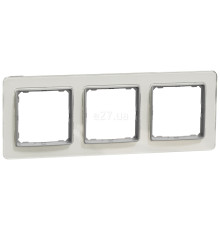 Рамка 3 поста Schneider Electric SDD360803 Sedna Elements, біле скло, пластик