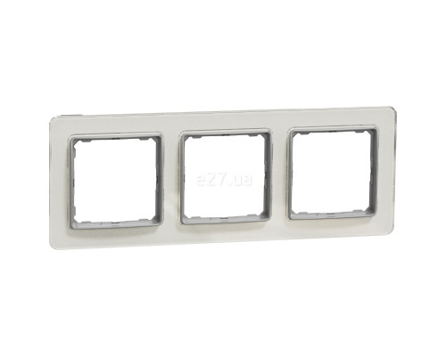 Рамка 3 поста Schneider Electric SDD360803 Sedna Elements, біле скло, пластик