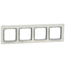 Рамка 4 поста Schneider Electric SDD360804 Sedna Elements, біле скло, пластик