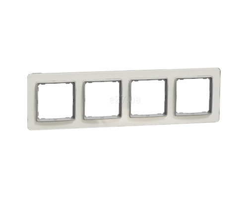 Рамка 4 поста Schneider Electric SDD360804 Sedna Elements, біле скло, пластик