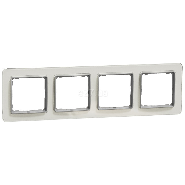 Рамка 4 поста Schneider Electric SDD360804 Sedna Elements, біле скло, пластик · Schneider Electric · schneider-electric-sdd360804