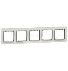 Рамка 5 постів Schneider Electric SDD360805 Sedna Elements, біле скло, пластик