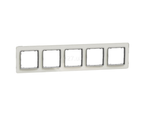 Рамка 5 постів Schneider Electric SDD360805 Sedna Elements, біле скло, пластик