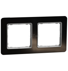 Рамка 2 поста Schneider Electric SDD361802 Sedna Elements, чорне скло, пластик