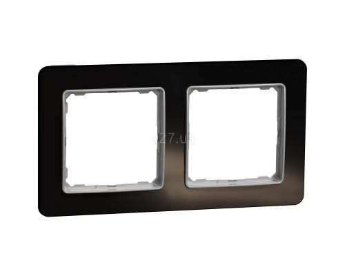 Рамка 2 поста Schneider Electric SDD361802 Sedna Elements, чорне скло, пластик