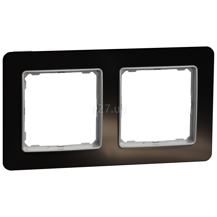 Рамка 2 поста Schneider Electric SDD361802 Sedna Elements, чорне скло, пластик · Schneider Electric · schneider-electric-sdd361802