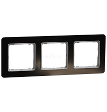 Рамка 3 поста Schneider Electric SDD361803 Sedna Elements, чорне скло, пластик