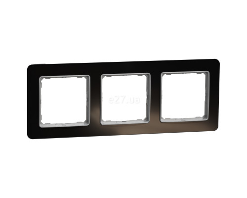 Рамка 3 поста Schneider Electric SDD361803 Sedna Elements, чорне скло, пластик