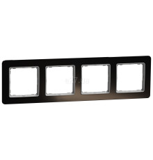 Рамка 4 поста Schneider Electric SDD361804 Sedna Elements, чорне скло, пластик