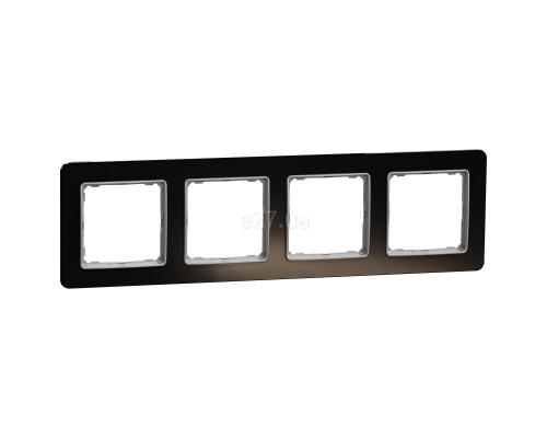Рамка 4 поста Schneider Electric SDD361804 Sedna Elements, чорне скло, пластик