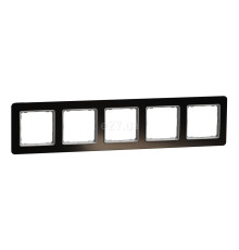Рамка 5 постів Schneider Electric SDD361805 Sedna Elements, чорне скло, пластик