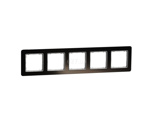 Рамка 5 постів Schneider Electric SDD361805 Sedna Elements, чорне скло, пластик