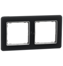 Рамка 2 поста Schneider Electric SDD362802 Sedna Elements, матове скло, пластик