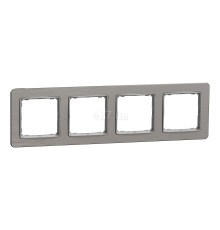 Рамка 4 поста Schneider Electric SDD370804 Sedna Elements, матовий алюміній, пластик