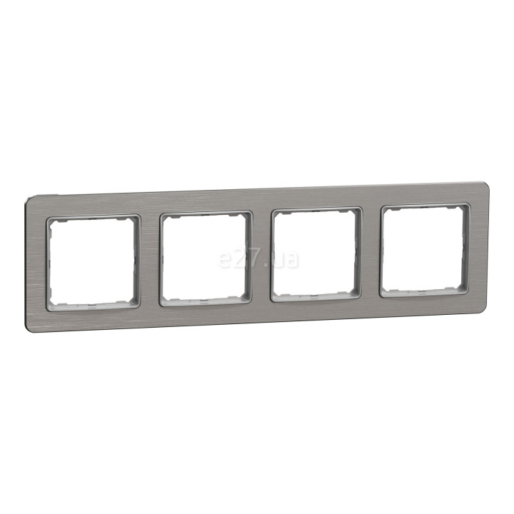 Рамка 4 поста Schneider Electric SDD370804 Sedna Elements, матовий алюміній, пластик · Schneider Electric · schneider-electric-sdd370804