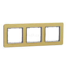Рамка 3 поста Schneider Electric SDD371803 Sedna Elements, матове золото, пластик