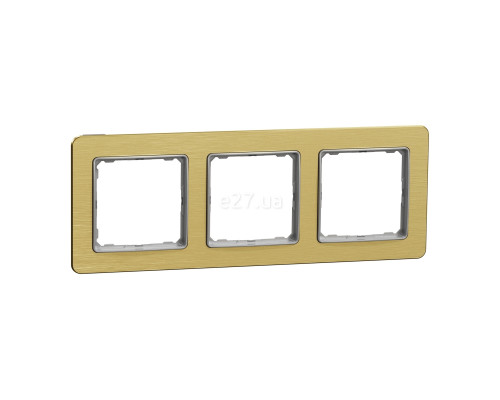 Рамка 3 поста Schneider Electric SDD371803 Sedna Elements, матове золото, пластик
