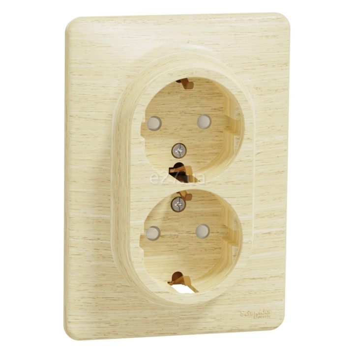 Розетка подвійна 220В Schneider Electric SDD380221 Sedna Elements, 16A, береза, пластик, із заземленням, Schuko, ip20, без захисної кришки, зі шторками, для врізного монтажу · Schneider Electric · schneider-electric-sdd380221