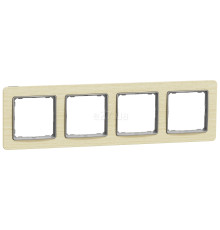 Рамка 4 поста Schneider Electric SDD380804 Sedna Elements, береза, пластик