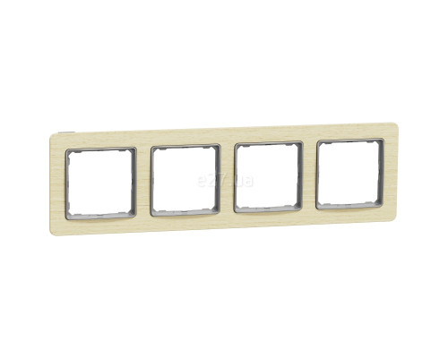 Рамка 4 поста Schneider Electric SDD380804 Sedna Elements, береза, пластик