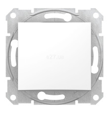 Вимикач 1-клавішний Schneider Electric SDN0100121 Sedna, білий, пластик, без підсвітки та індикації, для врізного монтажу