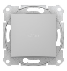 Вимикач 1-клавішний Schneider Electric SDN0100160 Sedna, алюміній, пластик, без підсвітки та індикації, для врізного монтажу