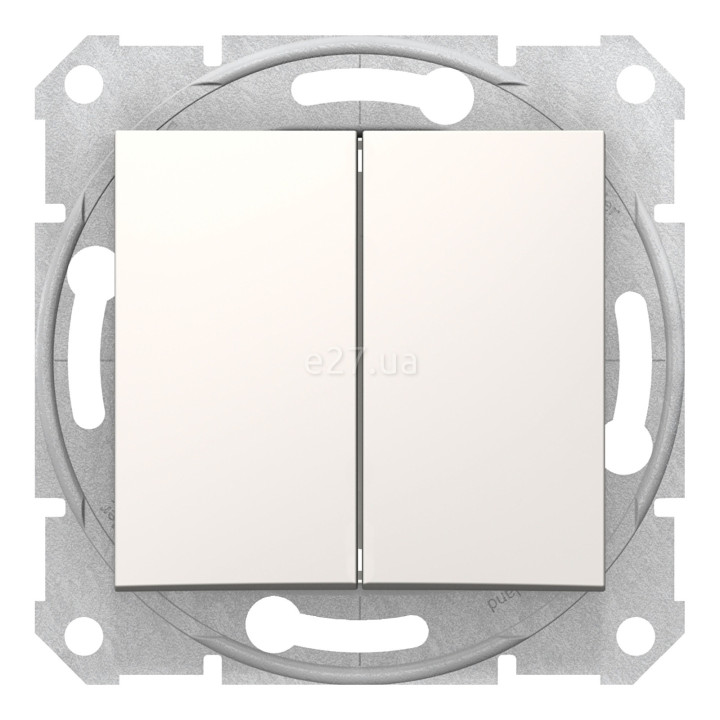 Вимикач 2-клавішний Schneider Electric SDN0300123 Sedna, слонова кістка, пластик, без підсвітки та індикації, для врізного монтажу · Schneider Electric · schneider-electric-sdn0300123
