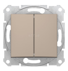Вимикач 2-клавішний Schneider Electric SDN0300168 Sedna, титан, пластик, без підсвітки та індикації, для врізного монтажу