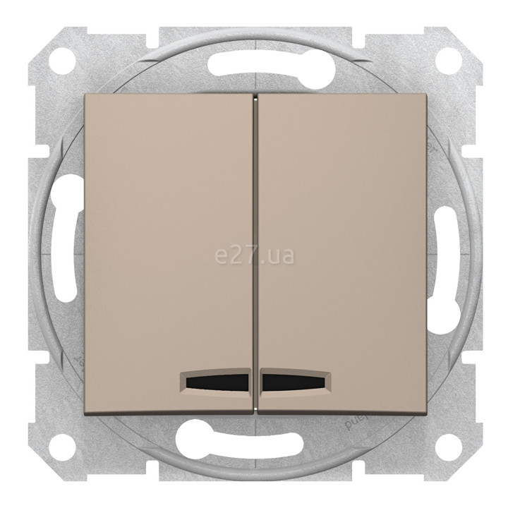 Вимикач 2-клавішний Schneider Electric SDN0300368 Sedna, титан, пластик, з підсвіткою, для врізного монтажу · Schneider Electric · schneider-electric-sdn0300368