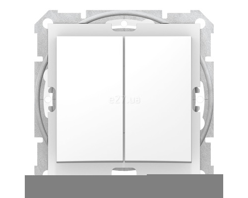 Вимикач 2-клавішний Schneider Electric SDN0300421 Sedna, білий, пластик, ip44, без підсвітки та індикації, для врізного монтажу