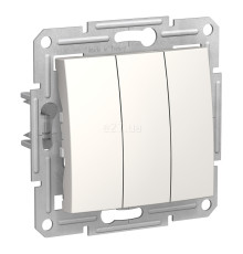 Вимикач 3-клавішний Schneider Electric SDN0300623 Sedna, слонова кістка, пластик, без підсвітки та індикації