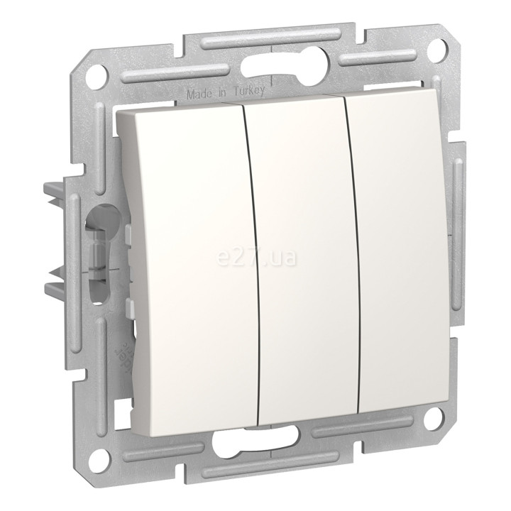 Вимикач 3-клавішний Schneider Electric SDN0300623 Sedna, слонова кістка, пластик, без підсвітки та індикації · Schneider Electric · schneider-electric-sdn0300623